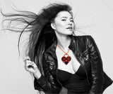 Red & Black Heart Pendant Necklace